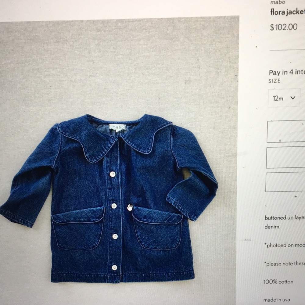 Mabo Kids Denim Jacket in Dark Grey